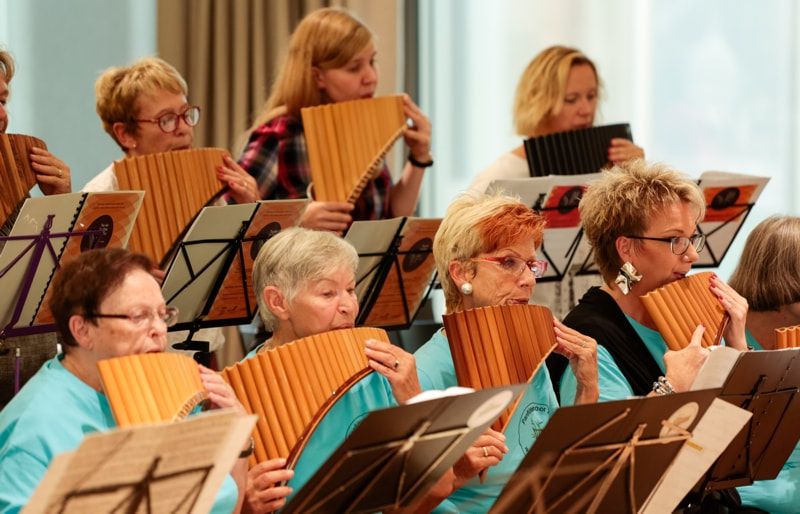 Workshopteilnehmerin am Panflötenfestival in Bülach